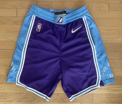 Nike LA Lakers City Edition 75th Swingman NBA Shorts DB4138-504 Medium 34 Cover
