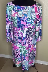 NWT LILLY PULITZER SOPHIE DRESS PATCH TO MATCH SIZE M UPF 50 MULTICOLOR - Picture 1 of 14