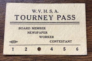RARE 1930-40 West Virginia High School Boys Basketball State Tourn Ticket Pass - Picture 1 of 2