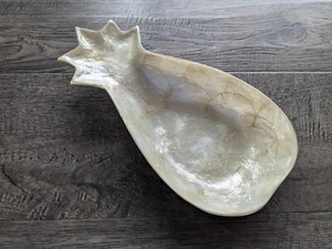 CAPIZ SHELL MOTHER OF PEARL Pineapple Shaped Bowl Made In Hawaii - Picture 1 of 9