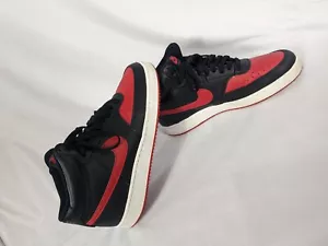 Nike Court Vision Mid - Mens DM8682-001 Black University Red Shoes Size 7 - Picture 1 of 15