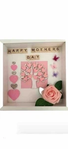 Personalised Mothers Day Shadow Box Frame Family Tree White Wood Customised Gift - Picture 1 of 2