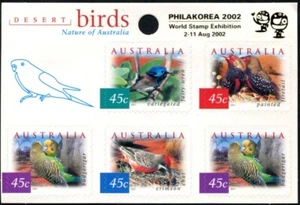 2001 Australia Desert Birds Sheetlet Of 5 X 45c S/A Stamps OP Philakorea 02 MNH - Bild 1 von 1
