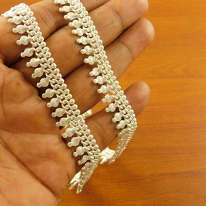 Bollywood Indian Traditional Anklets Payal 925 Silver Plated Fashion Jewellery - Picture 1 of 4