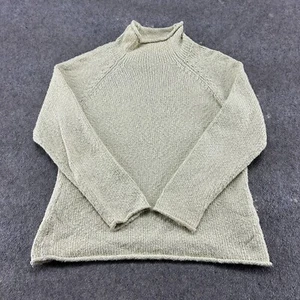 Suéter LL Bean Mujer L Crema? Rollo de pescadores de algodón tejido ajustado simulado - Imagen 1 de 8