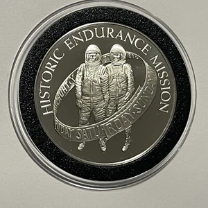Gemini 5 Ausdauer missionssichere Münze 23,6 Gramm Sterlingsilber seltene Kunst rund - Bild 1 von 15