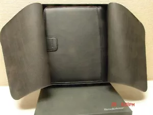 *Brookstone "Genuine Full Grain Leather" iPad Stand With Sleeve - Picture 1 of 12
