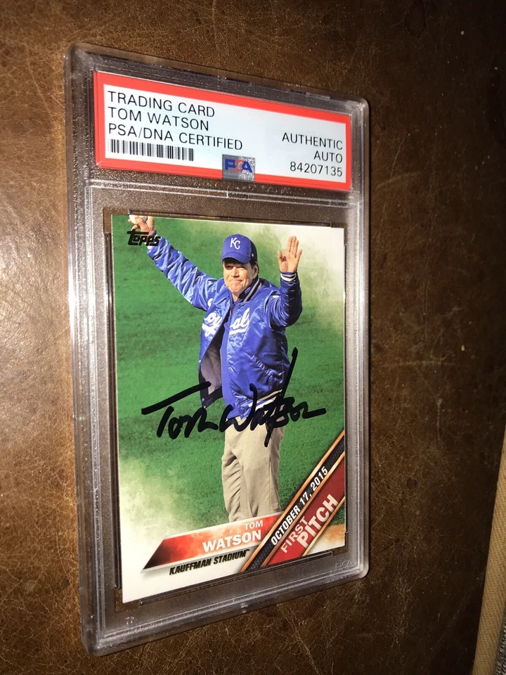 2016 Topps First Pitch  card Tom Watson Kansas City Royals PSA signed autograph - Image 1 of 1