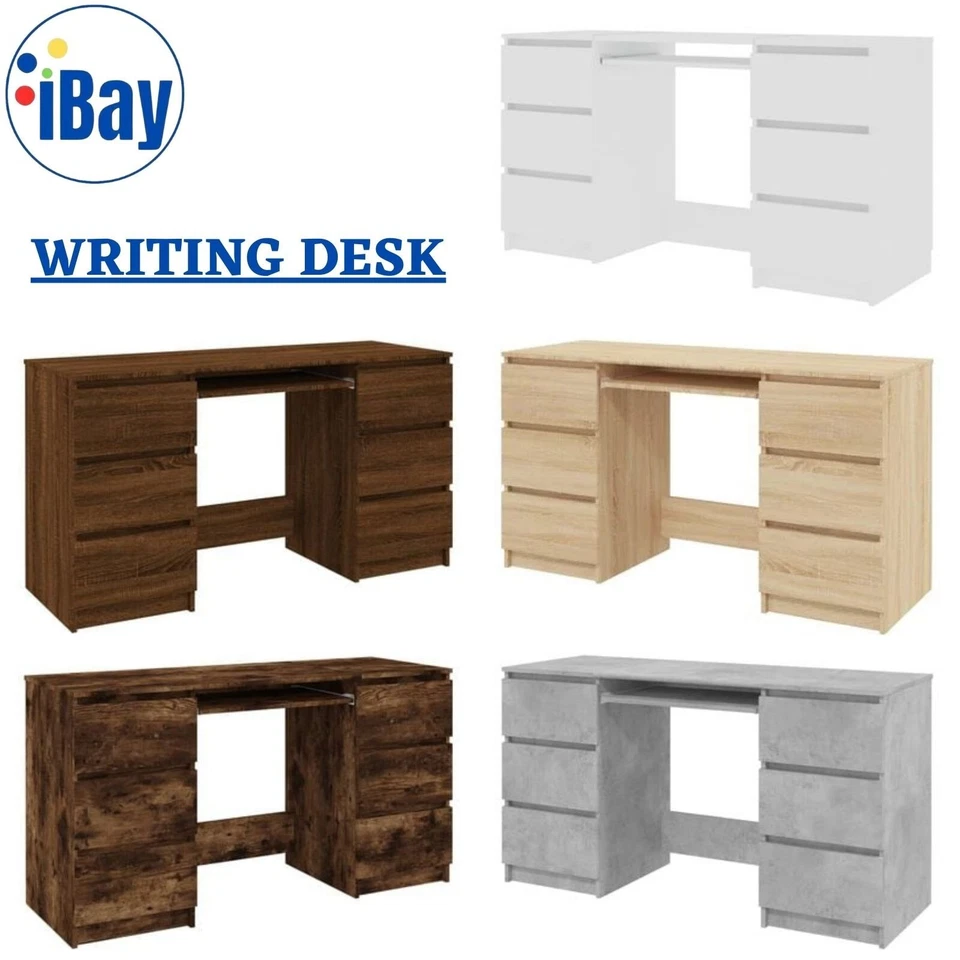 Computer Office Desk Table Workstation Home Storage Cupboard Cabinet w/ Drawers - Image 1 of 1