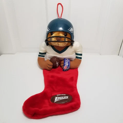 Philadelphia Eagles Vintage NFL Teddy Bear Christmas Stocking NFLP TEAM Cover