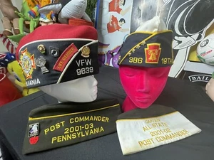 LOTE DE CUATRO GORRAS LATERALES GUARNICIÓN VFW GUERRA DE COREAN Veterano Talla 7 y 7 1/4 - 4 Estrellas - Imagen 1 de 12