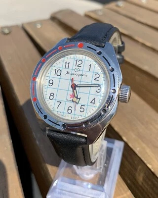 Винтажные советские механические командирские часы Восток амфибия сделано в СССР 1980-е - Изображение 1 из 4