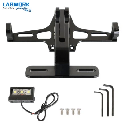 Motorcycle Tail Tidy License Bracket LED Light Fender Eliminator Kit Black New - Image 1 of 4