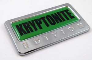 Kryptonite Edition Chrome Emblem with domed decal Car Auto Bike Badge Krypton - Imagen 1 de 2