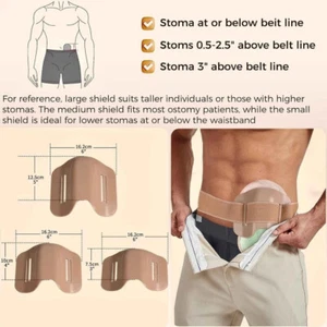 HEAGI Stoma Shield Guard Gear Kit, 3 Shield Sizes, Ostomy Belt adjusts 26"-48+" - Picture 1 of 8