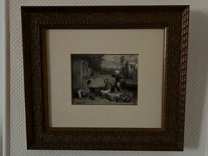 Leroux Eugène Kinder am Brunnen Druck in schwarz (L12/A22) - Bild 1 von 7