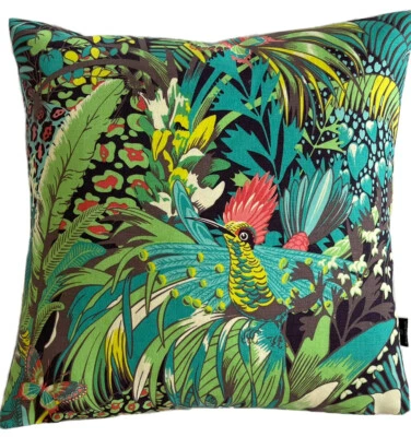 Matthew Williamson Cushion Cover Jungle Beat Greenery Birds Tropical 16-22” - Image 1 of 4