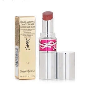 YSL Rouge Volupte CANDY GLAZE Double Care Balm #15 Showcasing Nude NIB 2024 - Picture 1 of 6