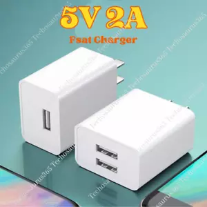 USB Fast Wall Dual Charger Charging Block 5V 2A For iPhone iPad Samsung Google - Picture 1 of 14
