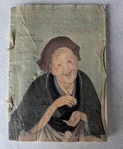 "The Old Woman Who Lost Her Dumpling" Japanese Crepe Paper Book T Hasegawa 1902 - Imagen 1 de 8