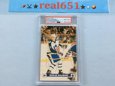 Team Photo Postcard BORJE SALMING Auto HOF | PSA-DNA 8 NM-MT Autograph | Toronto - Image 1 of 4