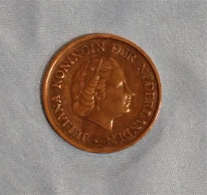 1954 NETHERLANDS 5 CENT - AU/UNC SMOOTH RICH PATINA - FREE US/$2.50 GLOBAL SHIP - Picture 1 of 3