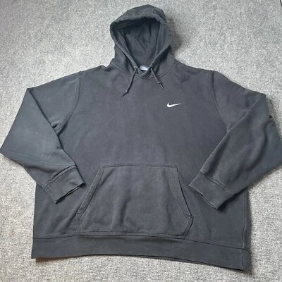 De colección Nike Sudadera con Capucha Pecho Swoosh Desteñido Negro Pull Over Con Capucha Foto 1 de 4