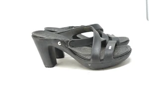 Crocs Cyprus IV Sandals Women's Size 8 Black Strappy Heel Platform Rubber Shoes - Picture 1 of 9