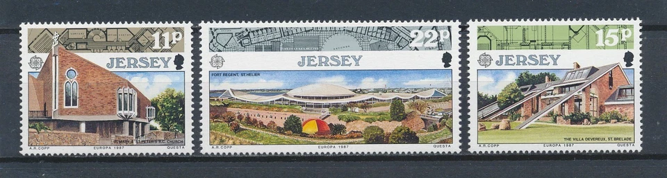 Jersey   423-5 MNH, Modern Architecture, 1987 - Image 1 of 1