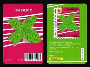 Italia 2021 - Prodotti a denominazione protetta : Basilico - tessera filatelica  - Bild 1 von 1