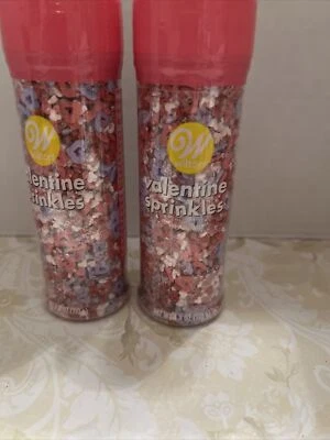 2 Wilton ~ Valentine's Day Sprinkles  Hearts Mix Decorations 3.8 oz Bottles - Image 1 of 3