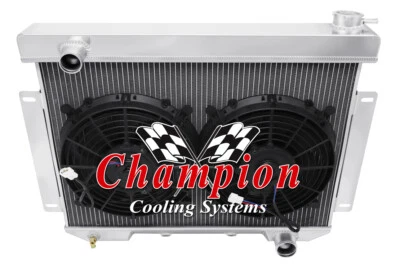 Radiador ER Champion de 3 filas con 2 ventiladores de 12" para Ford Custom 300 L6 Eng 1957 58 1959 Foto 1 de 4