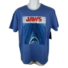 NEW! Jaws T Shirt / Men’s (M) Blue Embroidered Universal Cotton Blend NWT