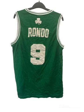 Boston Celtics NBA Jersey Green Rondo #9 Mens Medium Length+2 Adidas Stitched Cover