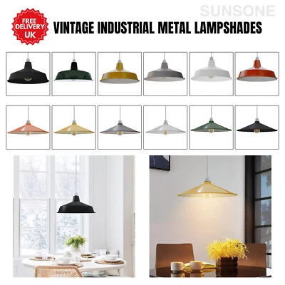 Vintage Industrial Metal Lampshades Easy Fit Ceiling Pendant Light Shade - Image 1 of 4