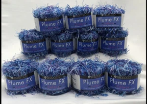 Berroco Yarn Lot Of 11 Balls, Plume FX, Color 6861, Blues, Purple, Eyelash - Picture 1 of 7