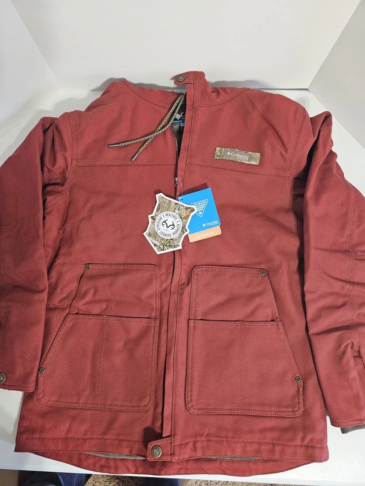 Columbia PHG Real Tree Roughtail Hooded Work Jacket Red Rust Men’s Small NWT - Image 1 of 4