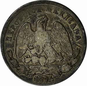 1874-Zs H Mexico Silver 50 Centavos - Picture 1 of 2