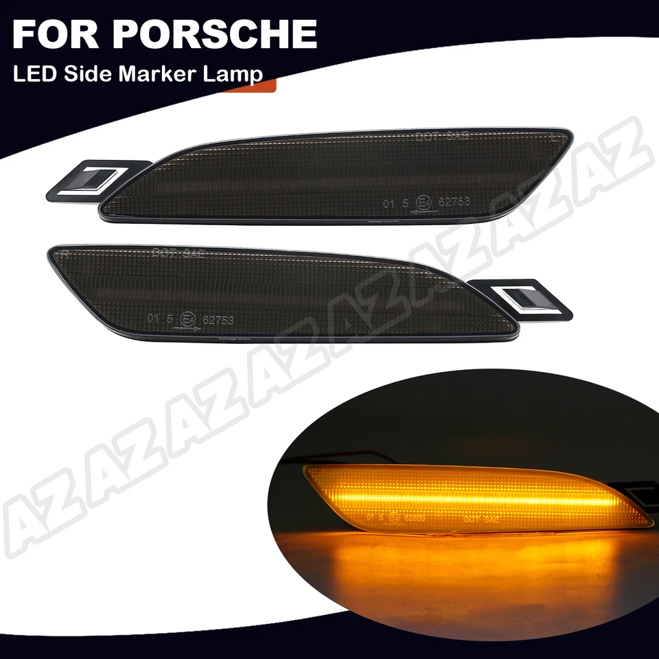 2X Smoked LED Side Marker Amber Light For Porsche Panamera 2014-16 97063104800 Foto 1 de 4