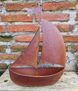 SEGELSCHIFF ZUM BEPFLANZEN GARTENDEKO MARITIM METALL SCHIFF PFLANZSCHALE GARTEN - Bild 1 von 2