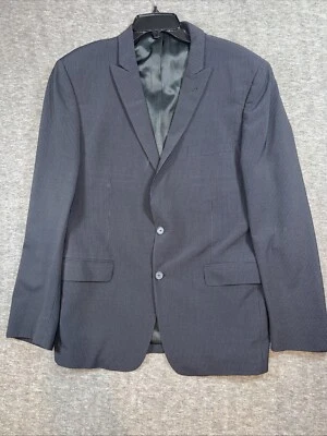 Blazer John Varvatos Hombres Camberwood 2 Botones Lana Poliéster Azul Marino Rayas 44R Foto 1 de 4