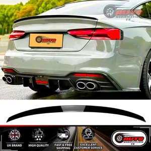 Audi A5 S5 RS5 B9 Sportback Gloss Black Rear S5 Style Boot Spoiler Lip Wing 17+ - Picture 1 of 10