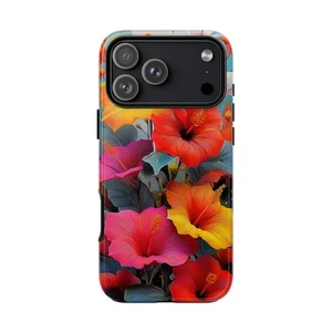 Phone Ink Case for iPhone / Galaxy / Pixel – Vibrant Hibiscus Tropical Flowers - Picture 1 of 257