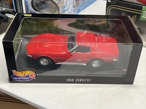 HOT WHEELS 1:18 DIECAST 1969 CORVETTE DIECAST! RED! NEW IN BOX! - Picture 1 of 8