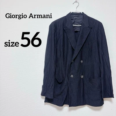 Chaqueta Giorgio Armani Doble Pecho Tela Negra Para Hombre Italia JAPÓN Foto 1 de 4