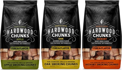 Fire & Flavor Premium All Natural Wood Chunk Bundle for Smokers - Wood Chunks fo - Image 1 of 4