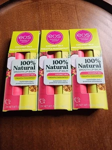 3 versiegelte EOS 100 % natürlicher Lippenbalsam Kokosmilch & Ananas Passionsfrucht (6) - Bild 1 von 2