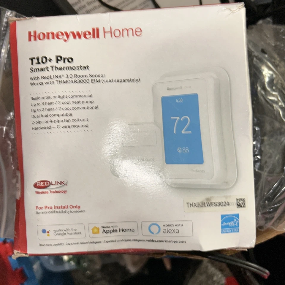 Honeywell Home T10+ pro Smart Thermostat THX321WF3003W RedLINK WiFi Not Sensor - Image 1 of 1