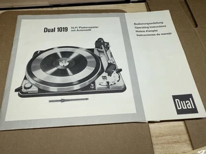 Bedienungsanleitung DUAL 1019 Wechsler Turntable Plattenspieler Phonograph - Bild 1 von 1