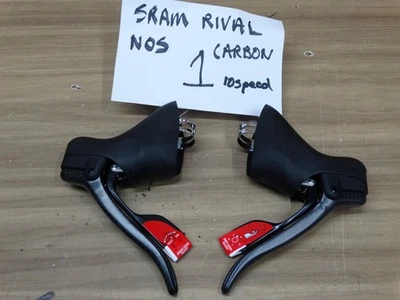 NEW + NOS SRAM Rival Carbon 2 x 10 speed Carbon Shifters + NEW  (rim brakes) - Image 1 of 4
